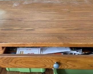 Wood Desk with double drawer