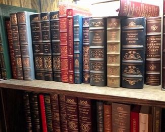 Lots of beautiful books, some leather bound & medical