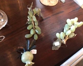 Carved Jade & Stone Fruit