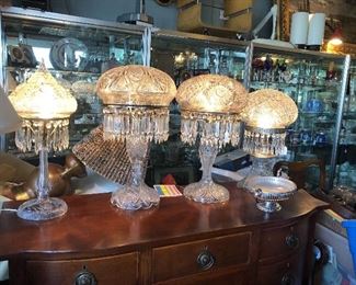Antique Cut Crystal Lamps