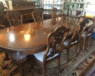 Antique Italian Walnut Dining Suite from the Estate of Evelyn Walsh McLean