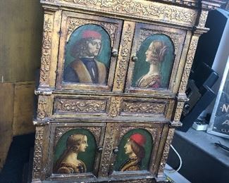 Late 18th Century Italian Hand-painted Cabinet with Portraits of the Medici Family