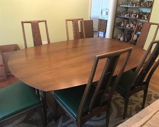 Mid Century Mount Airy Dining Room Table and Six chairs 