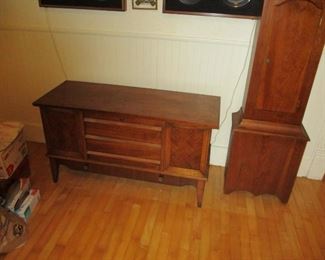 cedar chest and a Tony Spolar tall clock