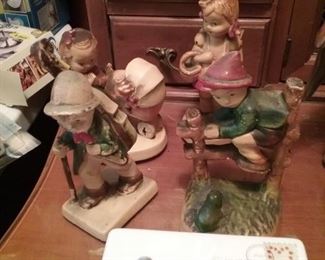 Vintage Chalk Hummels and Music Box