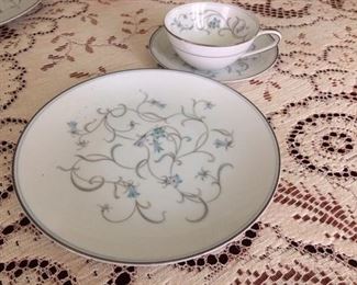 Noritake china Alicia, 12 place settings with serving pieces.