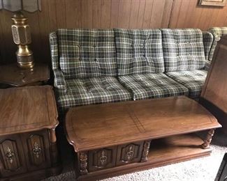Couch, Love seat and chair, coffee table, two end tables
