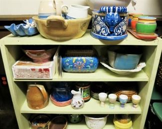 Misc. pottery, porcelain planters & collectibles