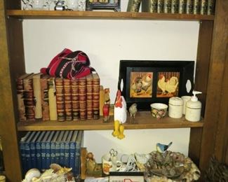 Volumes of antique & vintage books, misc. decor