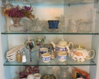 Misc. porcelain, glass, silver plate