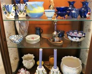 Collectible Belleek, porcelain, glassware