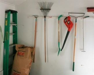 Ladder, lawn tools, etc