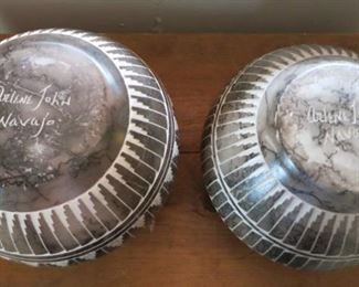 Signed Navajo vases, Arlene John