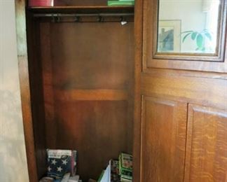 Inside of antique wardrobe