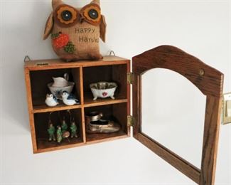 Wall shadow box, miniature collectibles