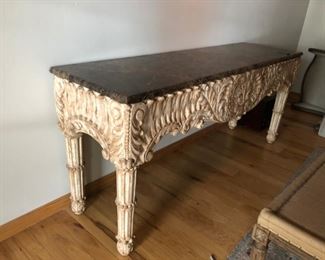 Willows hand carved granite console table.Pre-sale available at highlinefurniture.com please visit website for pricing information.