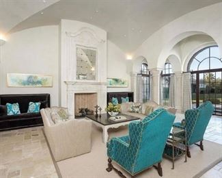 Bernhardt settee. Area rug. Renee Cazares chairs.Pre-sale available at highlinefurniture.com please visit website for pricing information.