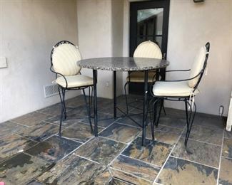 Granite Bistro table and chairsPre-sale available at highlinefurniture.com please visit website for pricing information.