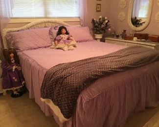 Nice white wicker bedroom suite.  