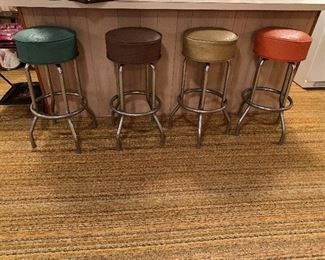 Vintage Chrome and Vinyl Bar Stools