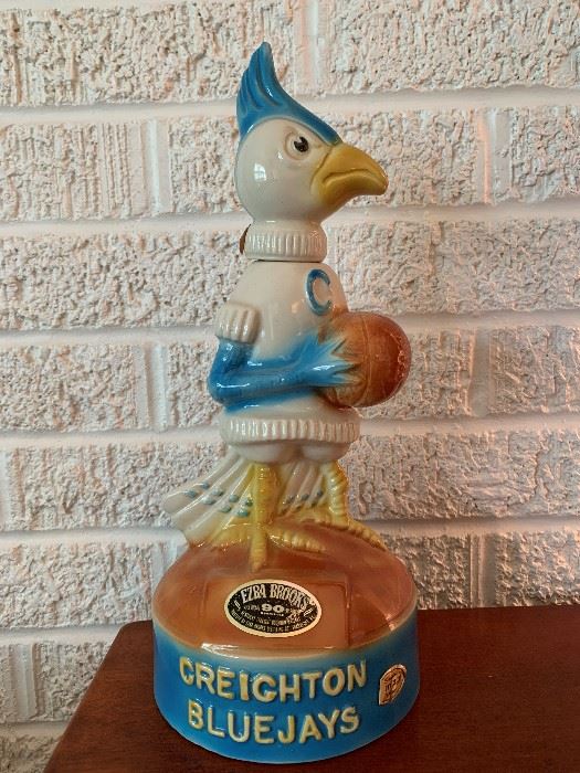 Vintage Ezra Brooks CREIGHTON BLUEJAYS Decanter