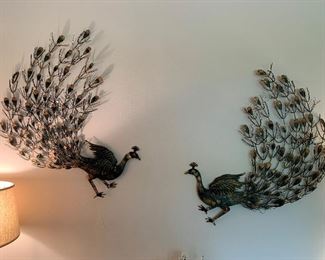 Vintage Peacock Metal Wall Art