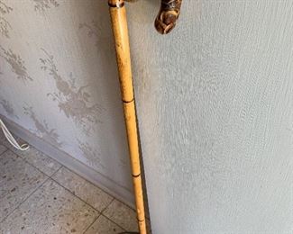 Hand Carved Bamboo Walking Cane