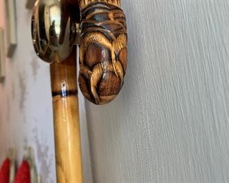 Hand Carved Bamboo Walking Cane