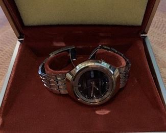 Vintage 1967 SEIKO DX Automatic Men's Black Dial Calendar Watch 6106-7689