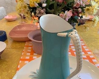 Dansk Koben Style Porcelain on Metal Pitcher