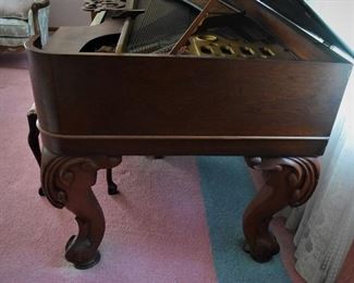 Gorgeous Antique Square Grand Piano right side