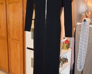 KB Knit Bazaar Knit Black with Gem Trim Evening Dress