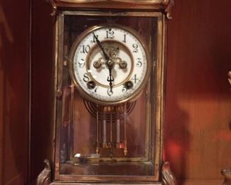 19th century French table clock with mercury pendulum
