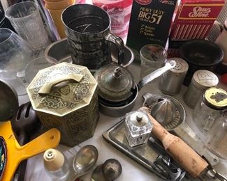 Kitchenware and vintage tins