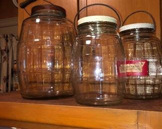 Vintage barrel jars 