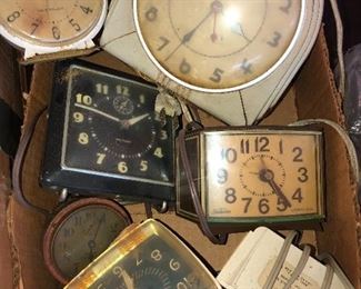 Collection of vintage alarm clocks 