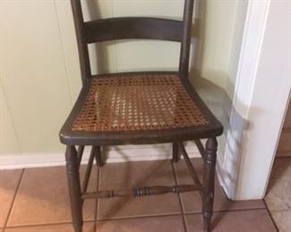 Antique American cane bottom chair