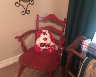 Early American chair painted red