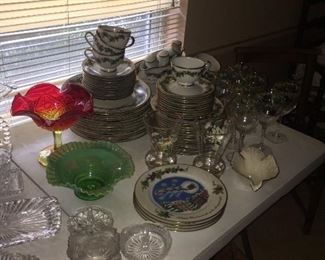 Crystal,  glass and R.H. Macy Co. Christmas China