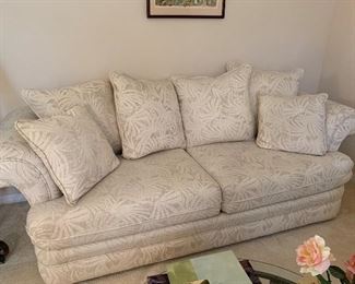 Nice Palm Fabric Matching Couch and Chair
