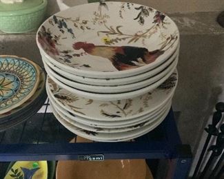 Williams Sonoma Rooster Bowls and Plates