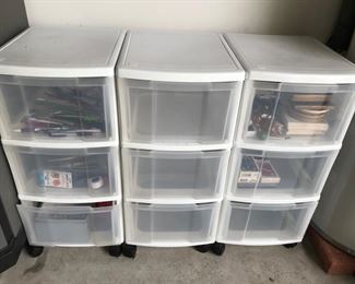 Multi use plastic drawers on wheels