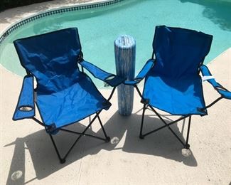 Foldable chairs and pool float