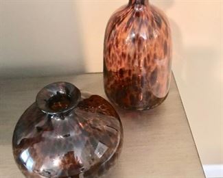 Tiger glass vases