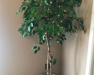 Faux tree with Japanese ceramic vase