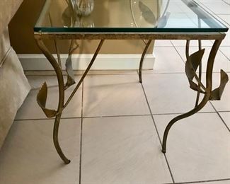 One of a kind artist metal side table                                                 16" x 29" x 21 1/2"