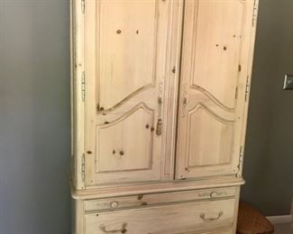 BLonde wood armoire 40" x 19 1/2" x 82"                               Matching long dresser available with mirror