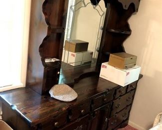 Large Dresser With Hutch And Mirror