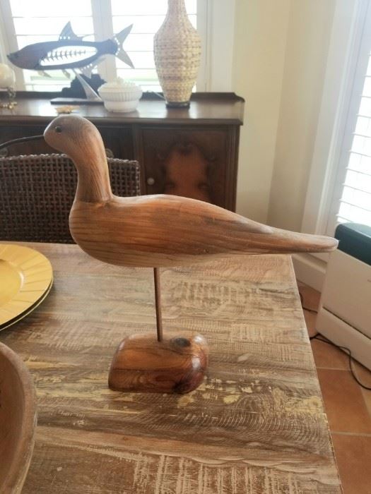 Carved wooden sea bird