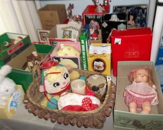 vintage seasonal and dolls